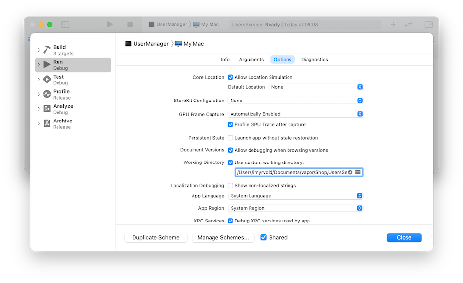 Working Directory